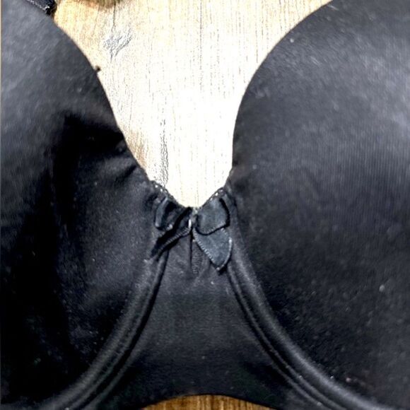 VS Black Picot Trim Body by Victoria Lined Demi/ Demi-Bustle Double Bra - Picture 3 of 5